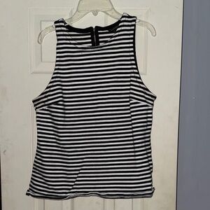 Banana Republic Black and White Striped Sleeveless Top